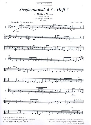 Straenmusik  3 Heft 2 - Klezmer, Blues, Ragtime und Latin-Folk fr Streicher Viola 2 (3. Stimme)