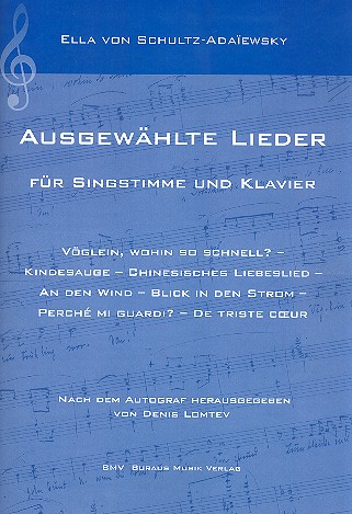 Ausgew�hlte Lieder f�r Gesang und Klavier