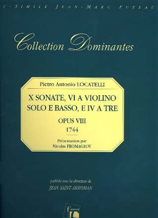 10 Sonaten op.8 fr 1-2 Violinen und Bc Stimmen,  Faksimile
