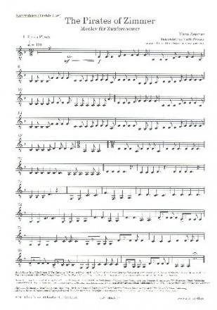 The Pirates of Zimmer (Medley): fr Zupforchester Kontrabass im Violinschlssel