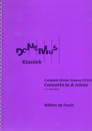 Concerto in a Minor for 4 instruments (3 violins and Bc) score and parts