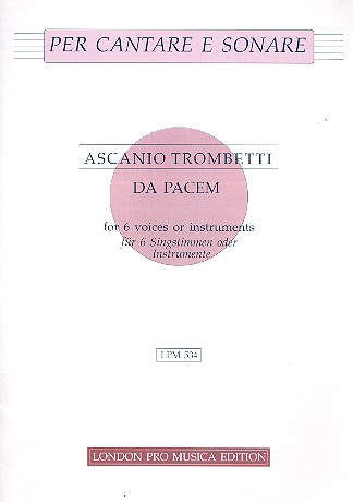 Da pacem for 6 voices (instruments) score and parts