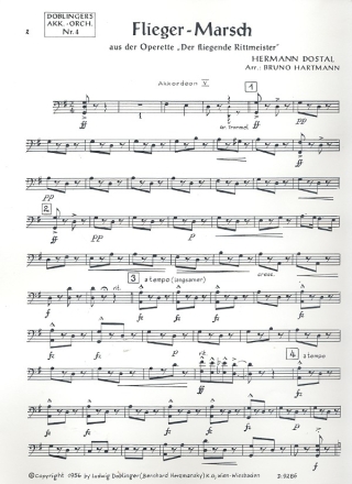 Fliegermarsch fr Akkordeonorchester Bass-Akkordeon