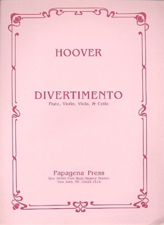 Divertimento for flute, violin, viola and cello score and parts