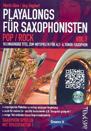 Playalongs fr Saxophonisten - Pop/Rock Band 1 (+CD) fr Es- und B-Instrumente