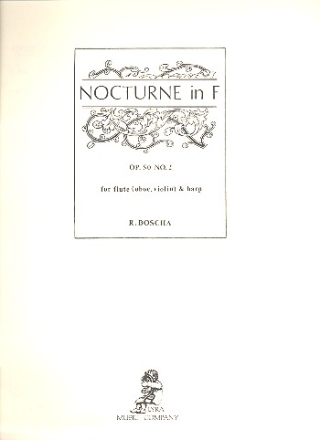 Nocturne in F Major op.50,2 for violin (flute/oboe)  and harp score and part