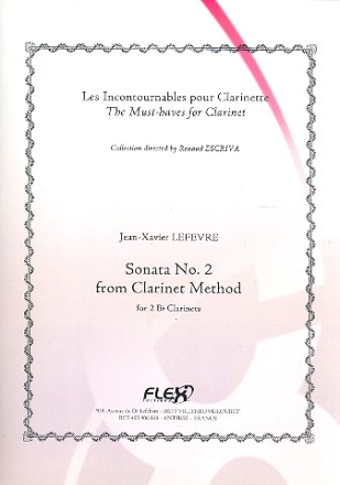 Sonata no.2 from Clarinet Method for 2 clarinets score and parts