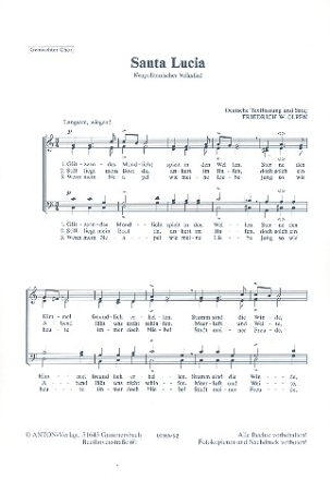 Santa Lucia fr gem Chor a cappella Partitur