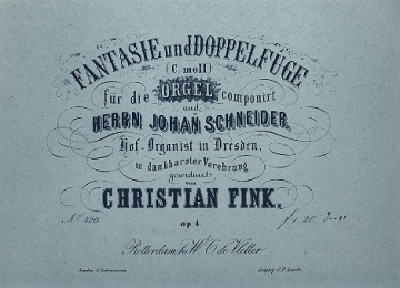 Fantasie und Doppelfuge c-Moll op.4 fr Orgel Reprint