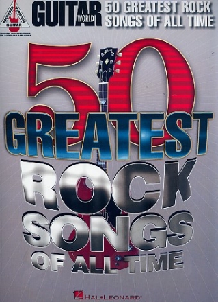 50 greatest Rock Songs of all Time songbook vocal/guitar/tab recorded guitar versions