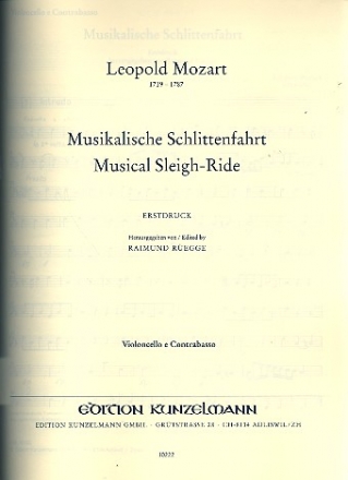 Musikalische Schlittenfahrt fr Orchester Violoncello/Kontrabass