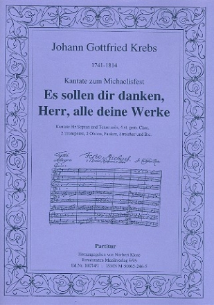 Es sollen dir danken Herr alle deine Werke fr Soli, gem Chor und Orchester Partitur