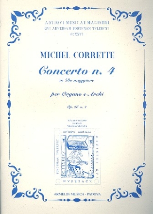Concerto in do maggiore op.26,4 per organo e archi partitura e parti
