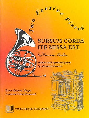 2 festive Pieces for 2 trumpets, 2 trombones and organ (tuba and timpani ad lib) parts