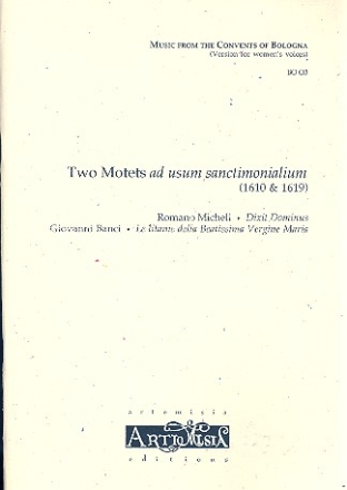 2 Motets ad usum sanctimonialium for female chorus and Bc score