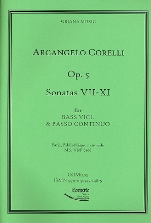 Sonaten op.5 Band 1 (Nr.7-11) fr Viola da gamba und Bc Partitur und Stimmen (Bc nicht ausgesetzt)