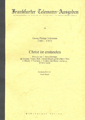 Christ ist erstanden TVWV1:136 fr Soli, gem Chor und Orchester Partitur