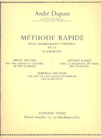 Mthode rapide pour clarinette (frz/dt/en/sp)