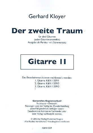 Der zweite Traum fr 3 Gitarren (Ensemble) Gitarre 2