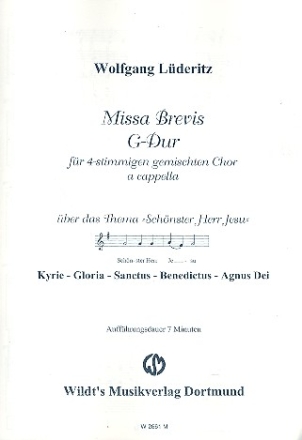 Missa brevis G-Dur fr gem Chor a cappella Partitur