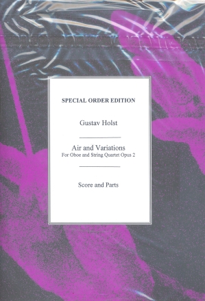 Air and Variations op.2 for oboe and string quartet score and parts,  archive copy