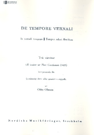 De Tempore vernali for female chorus a cappella score (la)