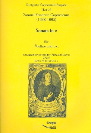 Sonate e-Moll  fr Violine und Bc 2 Spielpartituren (Bc ausgesetzt)