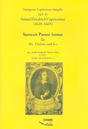 Surrexit pastor bonus fr Alt, Violine und Bc Partitur und Instrumentalstimmen (Bc nicht ausgesetzt)