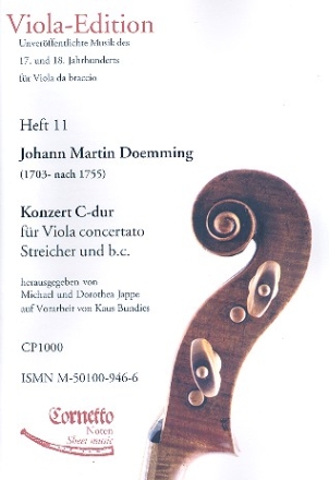 Konzert C-Dur fr Viola concertato, Streicher und bc Partitur und Stimmen
