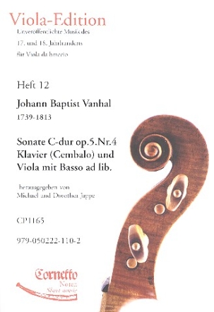 Sonate C-Dur op.5,4 für Klavier (Cembalo) und Viola mit Bass ad lib.