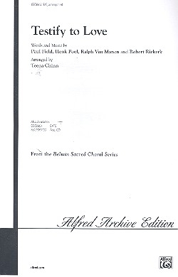 Testify to love for mixed chorus (SAM) and piano score