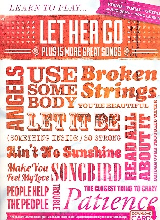 Learn to play Let her go plus 15 more great Songs songbook piano/vocal/guitar