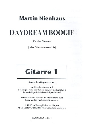 Daydream Boogie fr 4 Gitarren (Ensemble) Partitur und Stimmen Gitarre 1
