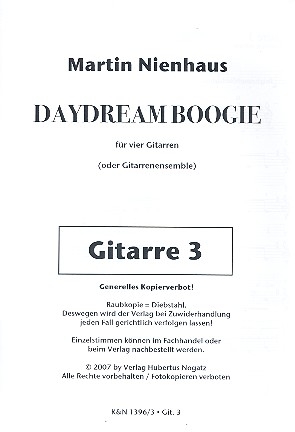 Daydream Boogie fr 4 Gitarren (Ensemble) Partitur und Stimmen Gitarre 3