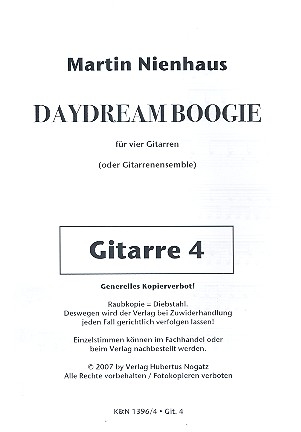 Daydream Boogie fr 4 Gitarren (Ensemble) Partitur und Stimmen Gitarre 4