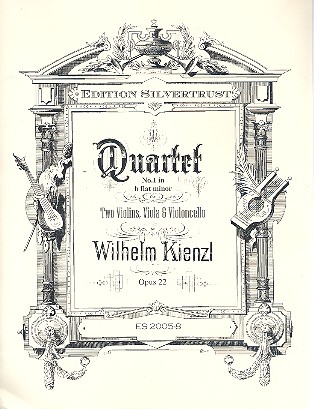 String Quartet in b flat Minor no.1 op.22 for 2 violins, viola and violoncello parts