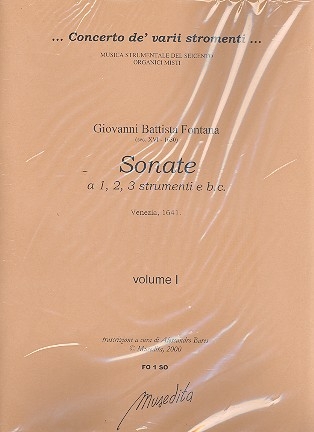 Sonaten Band 1 fr 1-3 Melodieinstrumente und Bc Partitur