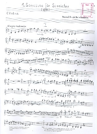 Sonatine fr Streicher Stimmensatz (1-1-1-1-1),  Archivkopie