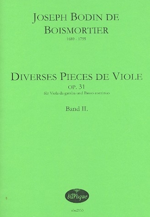 Diverses pices de viole op.31 Band 2 fr Viola da gamba und Bc Partitur und Stimmen (Bc nicht ausgesetzt)