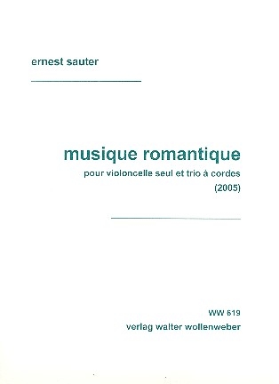 Musique romantique pour violoncelle seul, violon, alto et violoncelle partition et parties