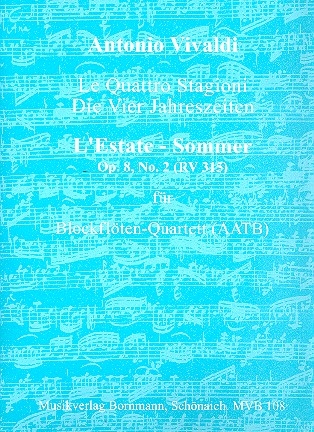 Konzert op.8,2 RV315 Der Sommer   fr 4 Blockflten (AATB) Partitur und Stimmen