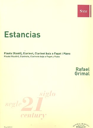 Estancias for flute, clarinet, bass clarinet (basson) and piano parts