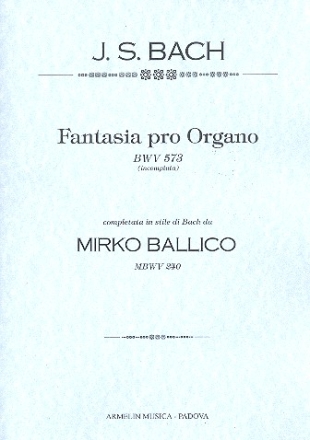 Fantasia pro Organo BWV573 per organo