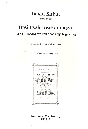 3 Psalmvertonungen fr gem Chor und Orgel (z.T. a cappella) Partitur (hebr)