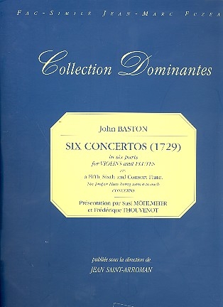 6 Concertos in 6 Parts for violns and flutes facsimile (score and parts)