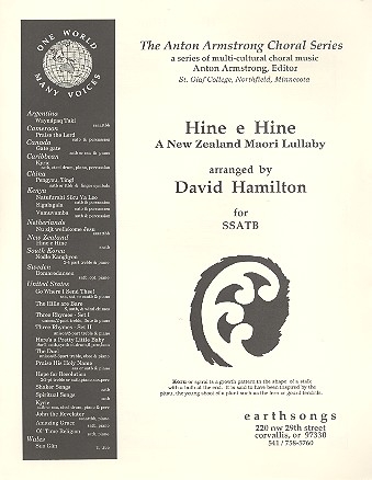 Hine e Hine for 5-part mixed chorus (SSATB) a cappella score