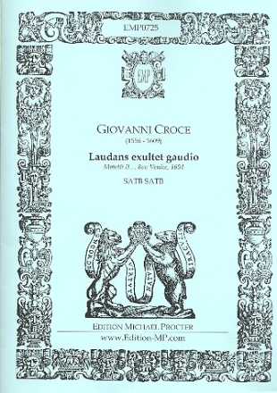 Laudans exultet gaudio (1 tone lower than original high pitch) for double chorus a cappella score (la)