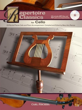 Repertoire Classics (+mp3-CD) for cello and piano (printable piano accompaniments)