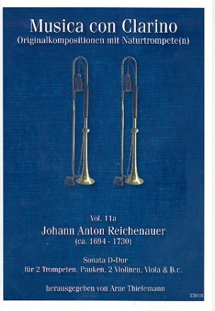 Sonate D-Dur fr 2 Trompeten, Pauken, 2 Violinen, Viola und Bc Partitur und Stimmen (Streicher 3-3-2-1-1)