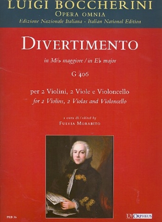 Divertimento eb major G406 for 2 violins, 2 violas and cello score and parts